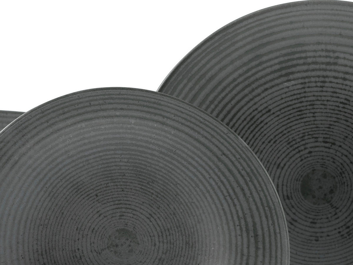 CreaTable Tafelservice Catania anthrazit Steinzeug 12 tlg. Catania - anthrazit (34,00/30,00/31,00cm) - CreaTable