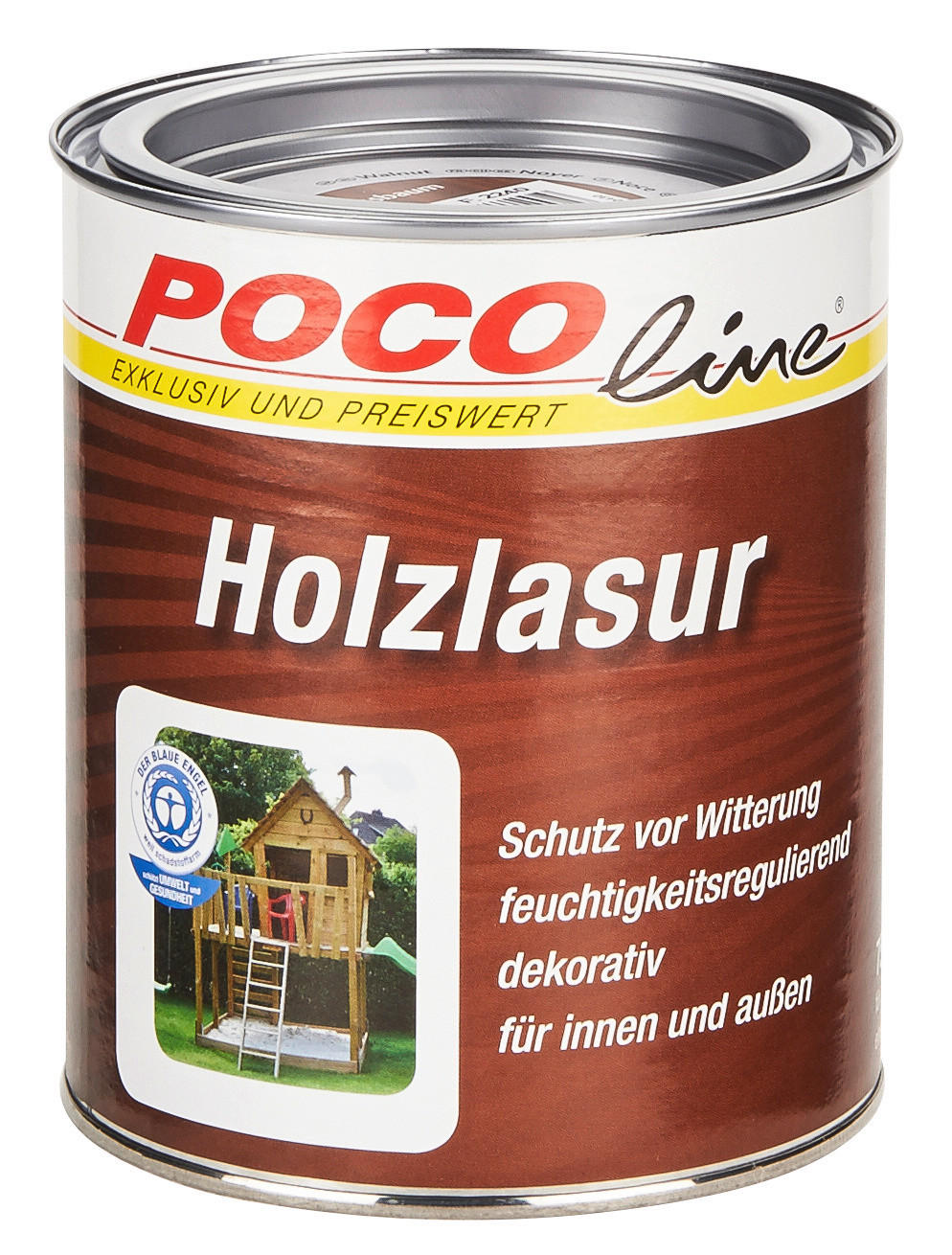 POCOline Acryl Holzlasur nussbaum seidenglänzend ca. 0,75 l Holzlasur_Acryl 750ml - nussbaum (750ml) - POCOline
