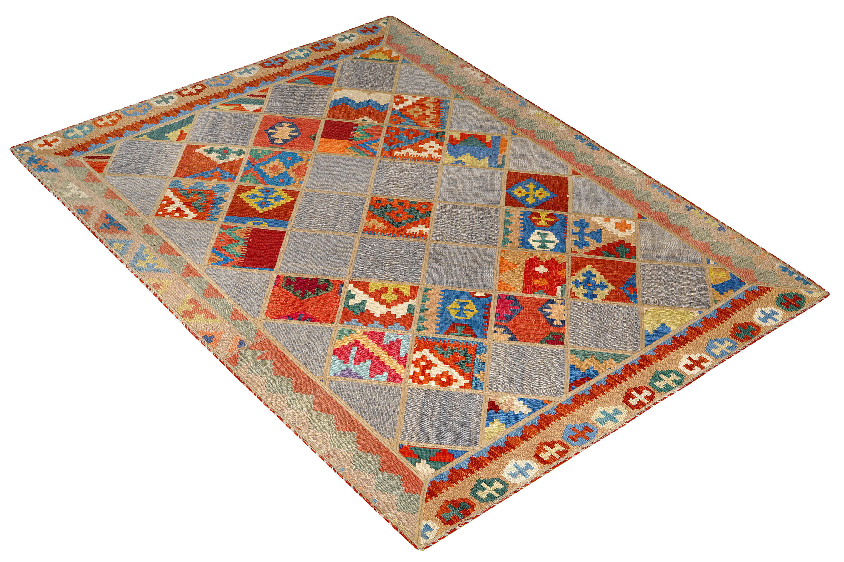 PersaTepp Teppich Kelim Tekkehdouz bunt B/H/L: ca. 150x1x200 cm Kelim Tekkehdouz - bunt (200,00/150,00/1,00cm) - PersaTepp