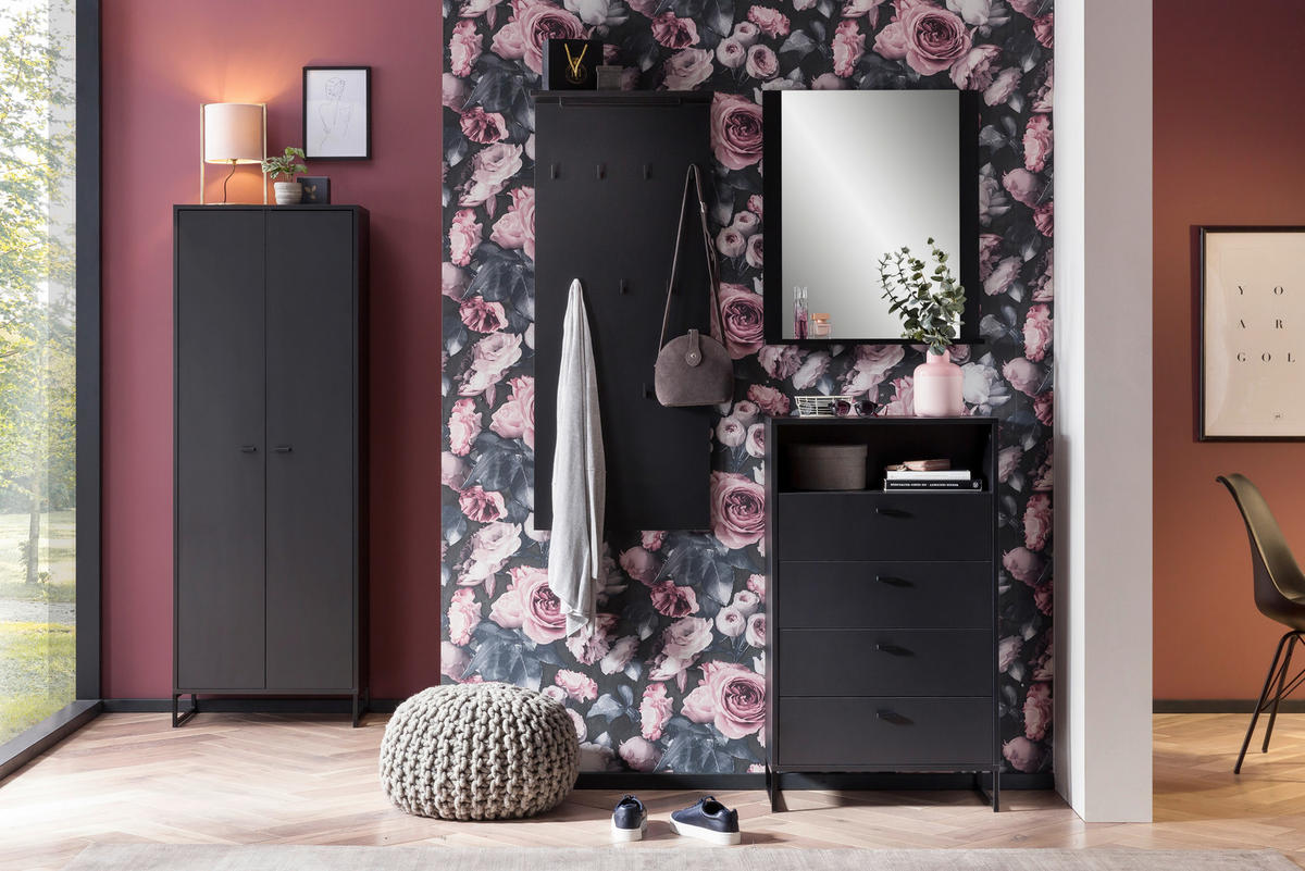 Midischrank Janne schwarz matt B/H/T: ca. 60,2x103,9x33 cm Janne - schwarz (60,20/103,90/33,00cm) - Möbelpartner