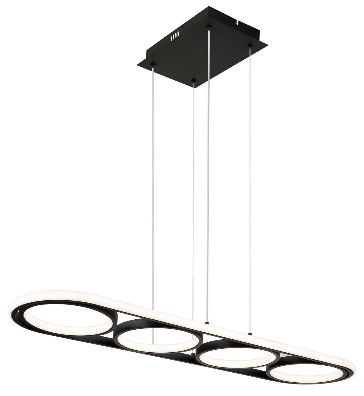 GLOBO Pendelleuchte schwarz Silikon Aluminium Metall B/H/T: ca. 28x120x90 cm 1.0 Brennstellen 67194-60R - schwarz (28,00/120,00/90,00cm) - GLOBO