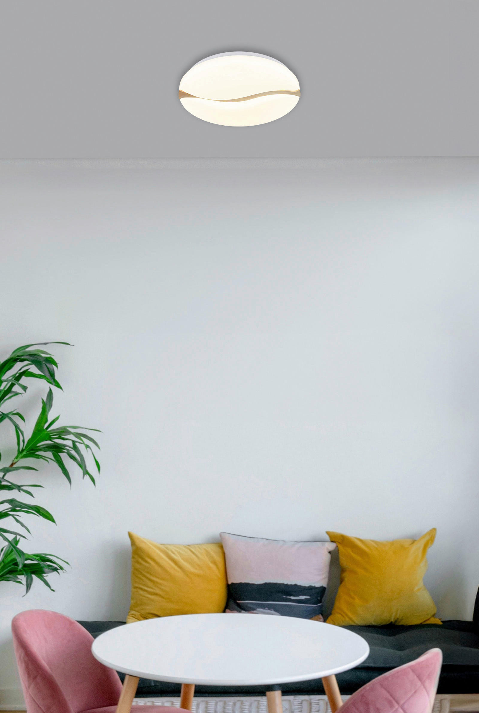 GLOBO LED-Deckenleuchte weiß Opal Metall Kunststoff H/D: ca. 7x33 cm 1 Brennstellen LETICIA - weiß/Opal (33,00/7,00cm) - GLOBO
