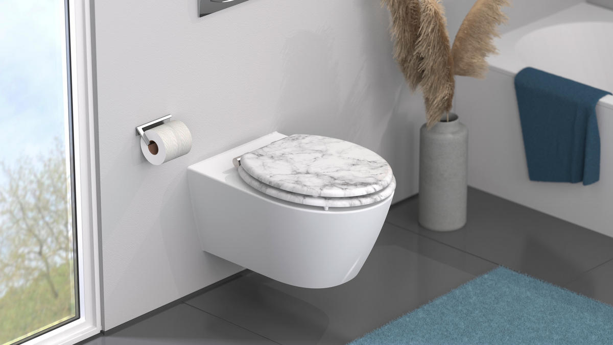 WC-Sitz MDF B/H/L: ca. 6,8x48,1x38,2 cm WC-Sitz_Marmor_Stone MDF - (38,20/6,80/48,10cm) - Eisl