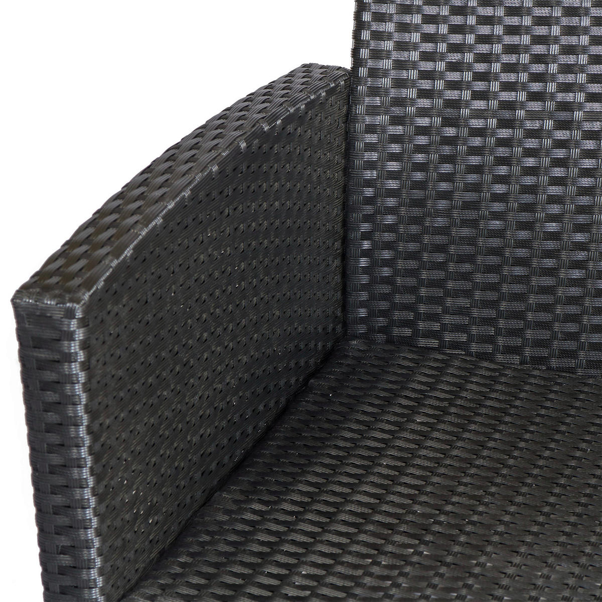 Outsunny Sitzgruppe cremeweiß Polyrattan B/H/L: ca. 68x124x76 cm Gartenmöbel-Set - schwarz/cremeweiß (76,00/68,00/124,00cm) - Outsunny