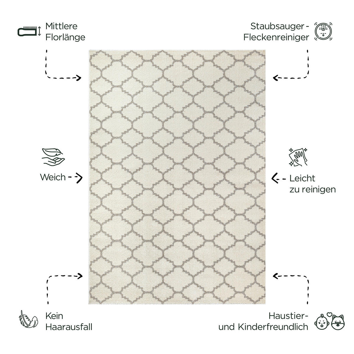 Sanat Teppich creme B/L: ca. 290x200 cm Teppich_Boho_8202_200x290 - creme (290,00/200,00cm) - Sanat