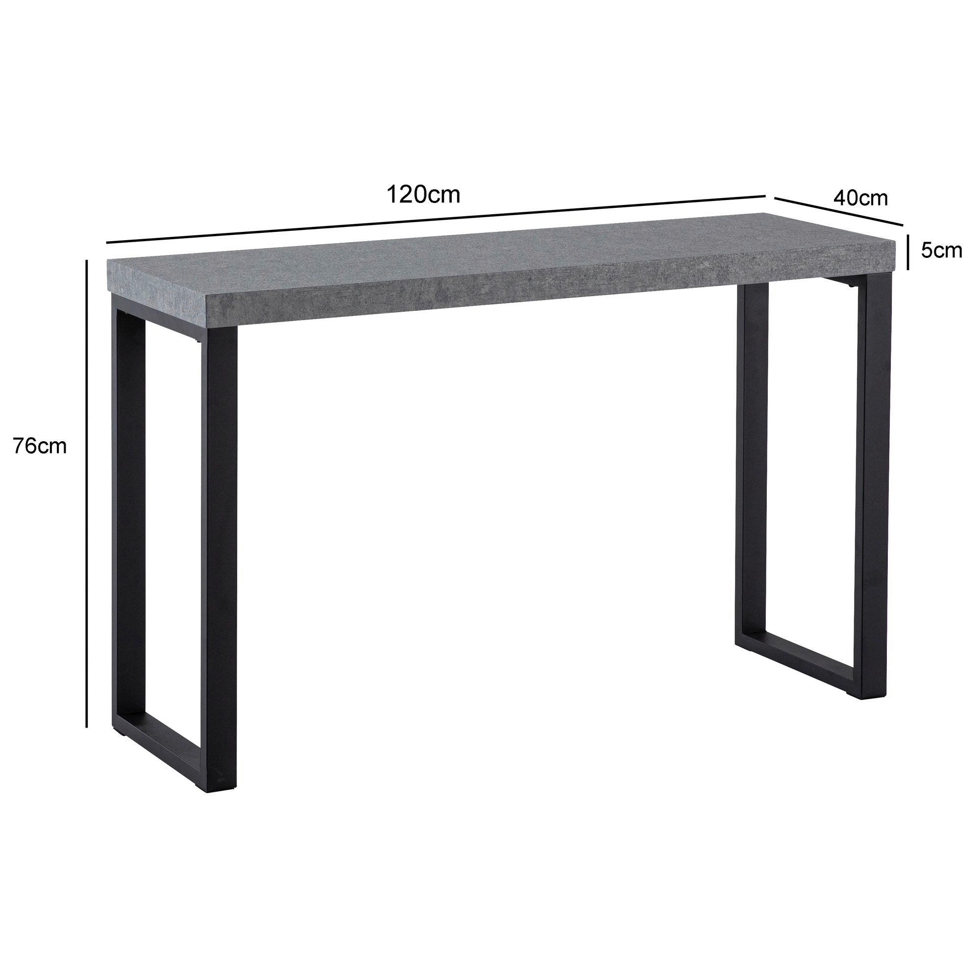 Konsolentisch Beton MDF B/H/T: ca. 120x76x40 cm Konsolentisch - Beton (120,00/76,00/40,00cm) - Wohnling