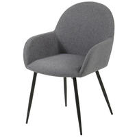 Armlehnstuhl Martha anthrazit schwarz Webstoff Metall B/H/T: ca. 58x84x49 cm Martha - schwarz/anthrazit (58,00/84,00/49,00cm)
