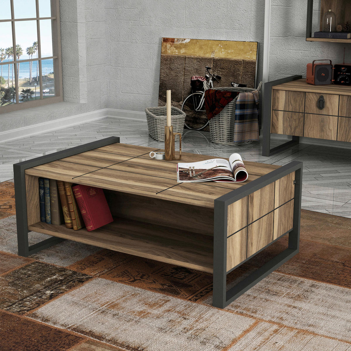 Couchtisch Lost walnuss Nachbildung B/H/T: ca. 94,4x38x64,5 cm Lost - walnuss (94,40/38,00/64,50cm) - moebel17