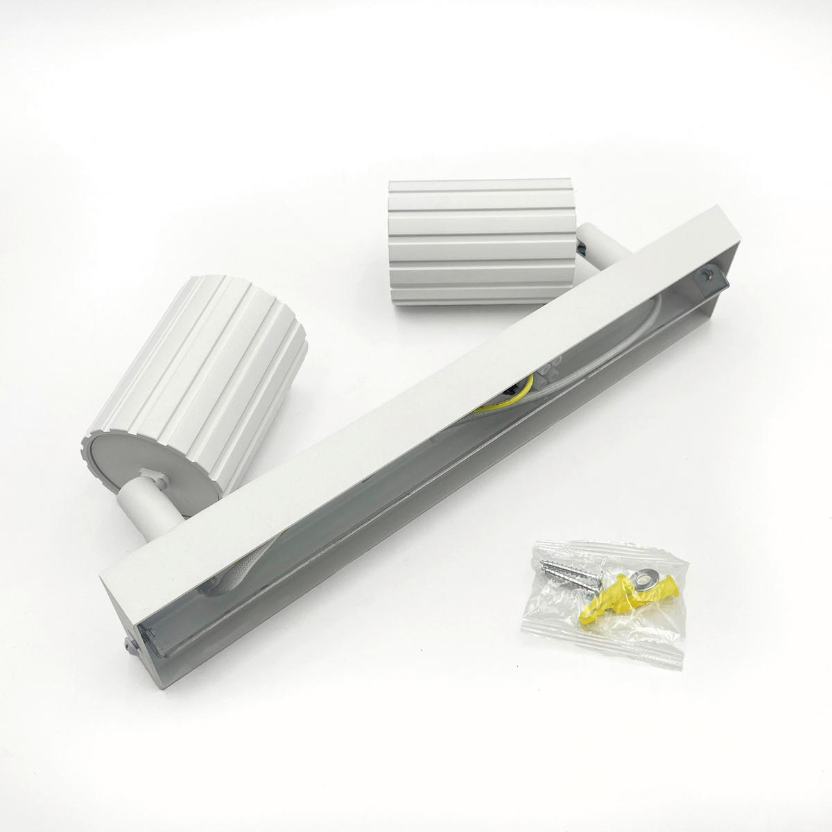 Lamkur Strahler weiß Stahl B/H/L: ca. 6,5x16,5x30 cm 2 Brennstellen Prisma - weiß (30,00/6,50/16,50cm) - Lamkur