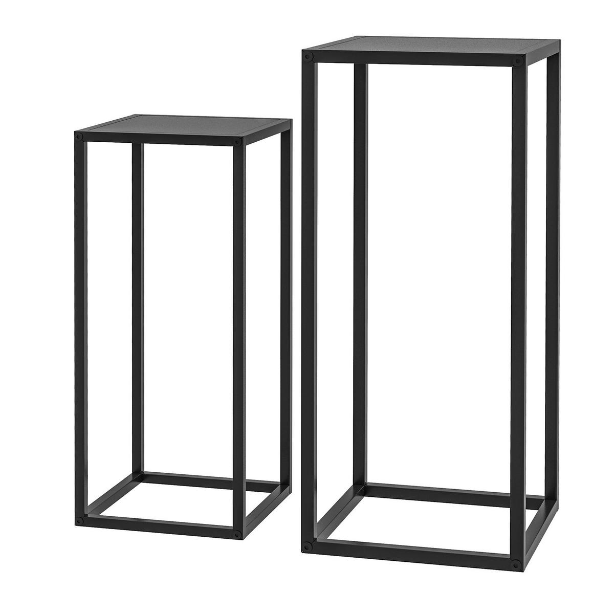 Outsunny Blumenständer schwarz Stahl B/H/L: ca. 31x65x31 cm Blumenständer - schwarz (31,00/31,00/65,00cm) - Outsunny