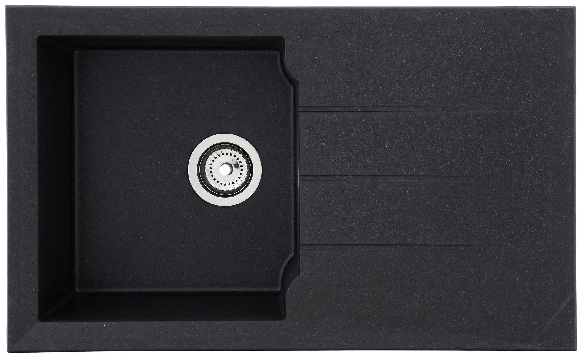 Respekta Einbauspüle Alineo 81x50 S schwarz Quarzolite B/H/T: ca. 81x21x50 cm Alineo 81x50 S - schwarz (81,00/21,00/50,00cm) - Respekta