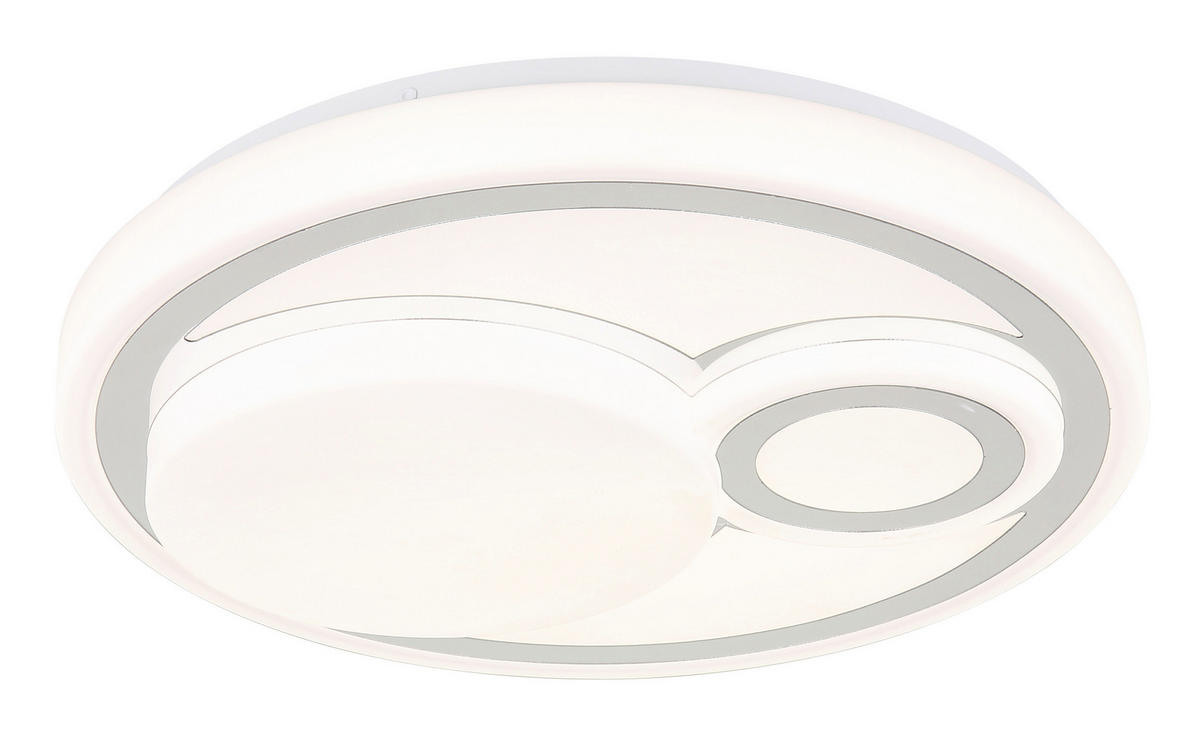 GLOBO LED-Deckenleuchte weiß Opal Metall Kunststoff H/D: ca. 7,5x38 cm LED-Deckenleuchte_Ruiz - weiß/Opal (38,00/7,50cm) - GLOBO