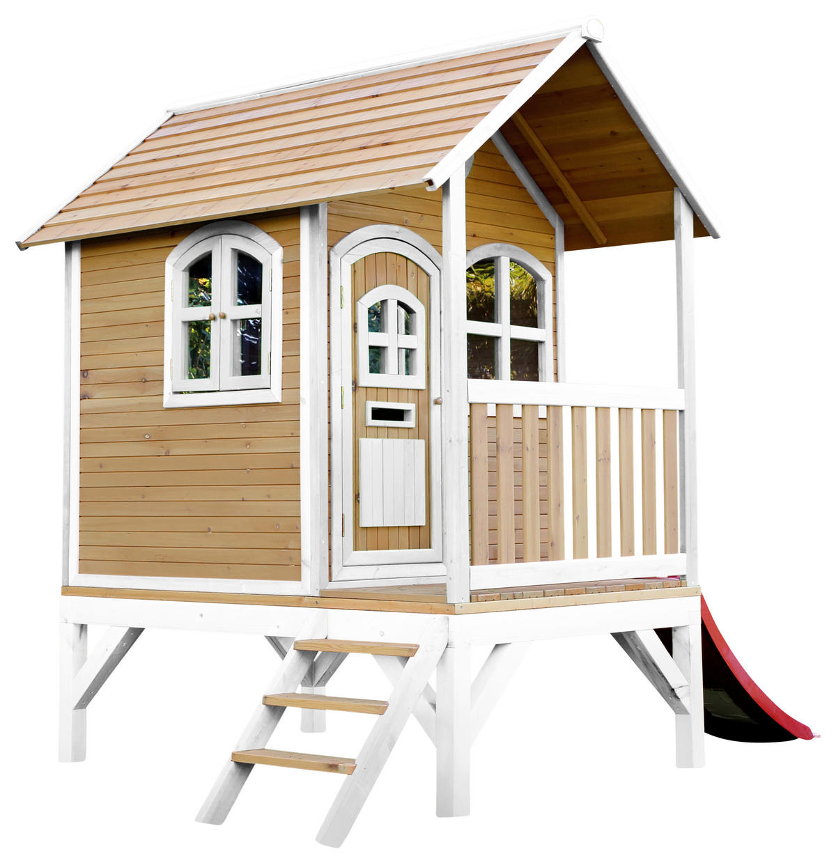 AXI Spielhaus Tom braun B/H/L: ca. 287x231x191 cm Tom - braun/weiß (191,00/287,00/231,00cm) - AXI