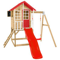 Zwerkules Spielhaus Lolla grau B/H/L: ca. 280x224x352 cm Lolla - weiß/natur (352,00/280,00/224,00cm) - Zwerkules