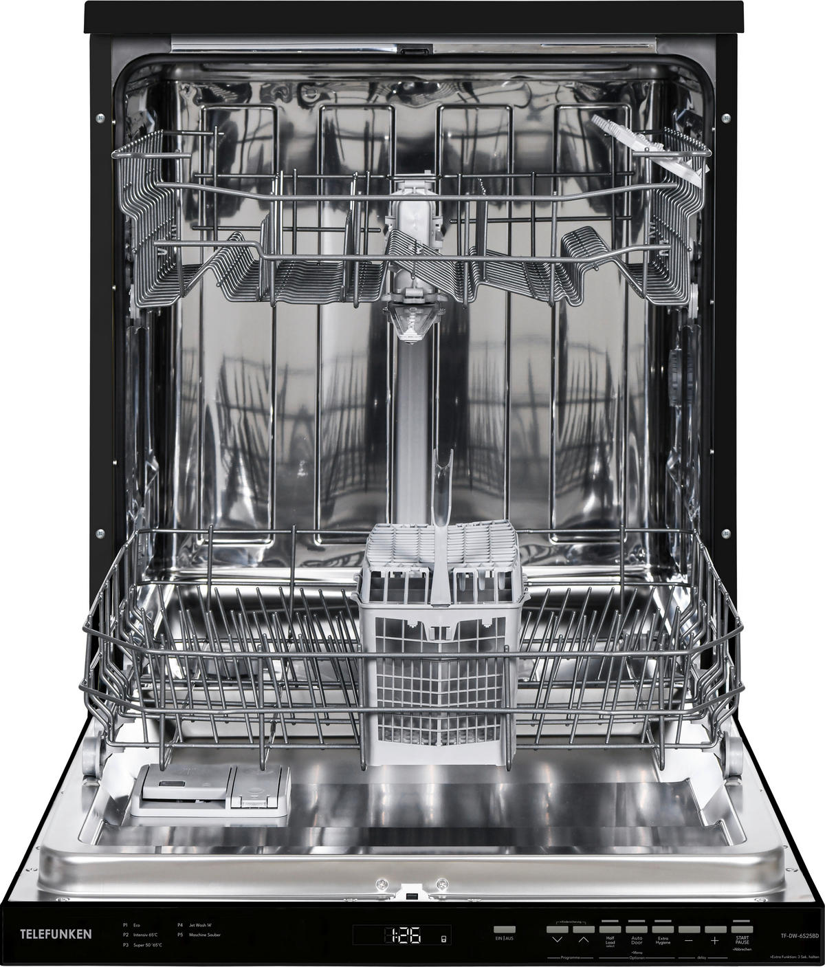 Telefunken Geschirrspüler TF-DW-6S25BD schwarz B: ca. 60 cm Geschirrspüler TF-DW-6S25BD - schwarz (60,00cm) - Telefunken