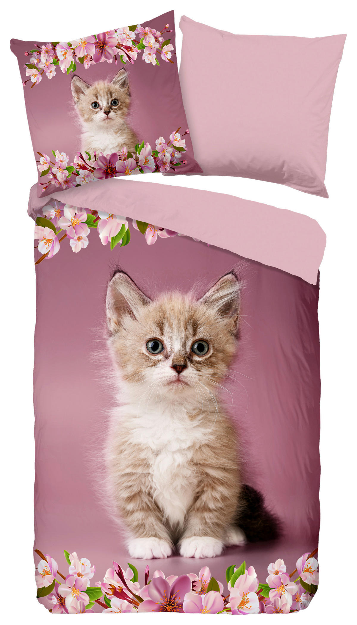 Bettwäsche Look pink Baumwolle B/L: ca. 135x200 cm Look - pink (135,00/200,00cm) - Good Morning