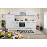 Respekta Küchenblock Amanda weiß Hochglanz B/H/T: ca. 310x200x60 cm Amanda - weiß (310,00/200,00/60,00cm) - Respekta