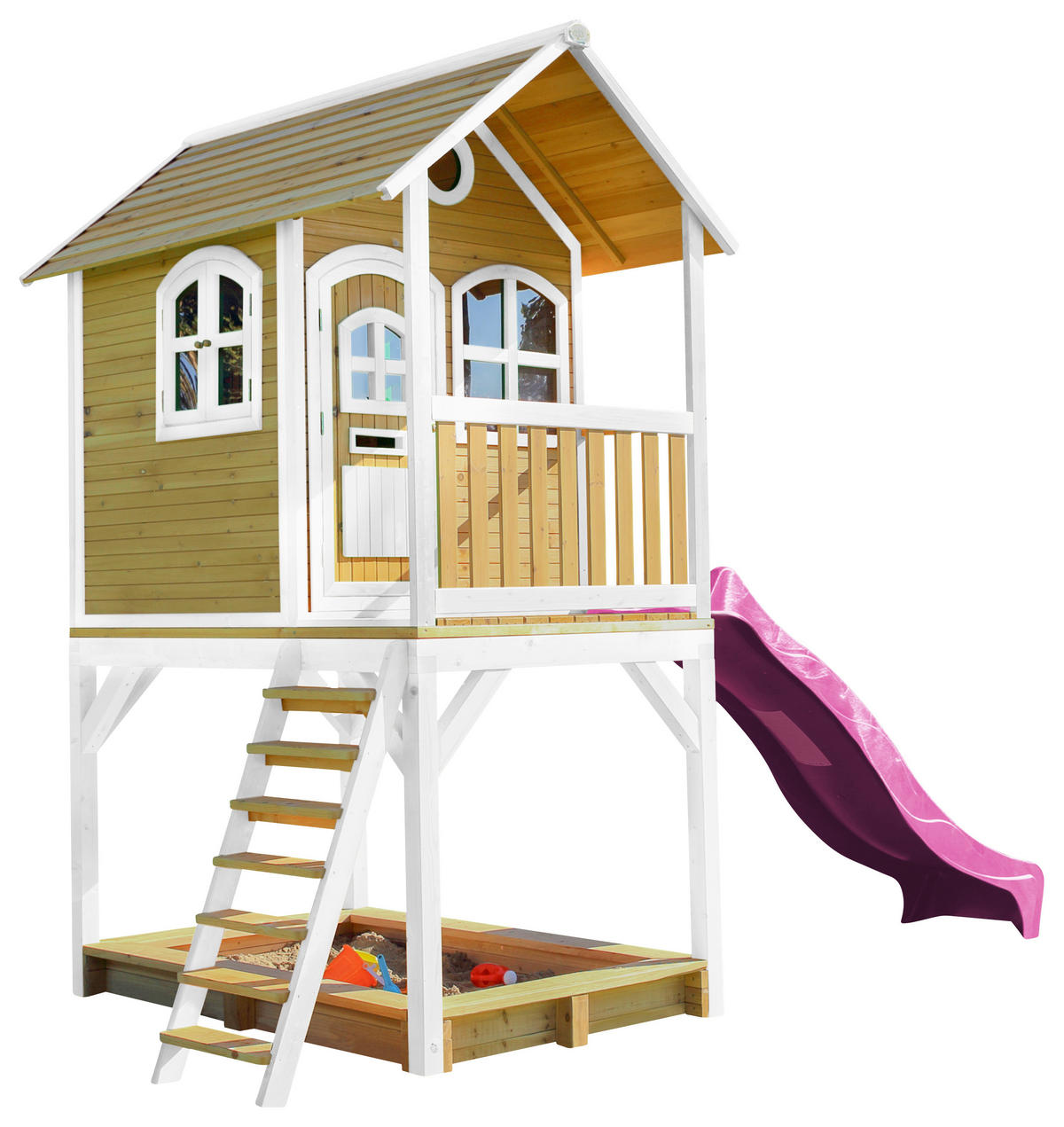 AXI Spielhaus Sarah braun B/H/L: ca. 370x291x191 cm Sarah - braun/lila (191,00/370,00/291,00cm) - AXI