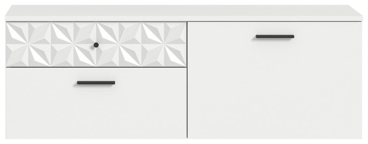 Schuhschrank Prisma weiß weiß Hochglanz B/H/T: ca. 110,2x38x35 cm Prisma - weiß (110,20/38,00/35,00cm) - xonox.home