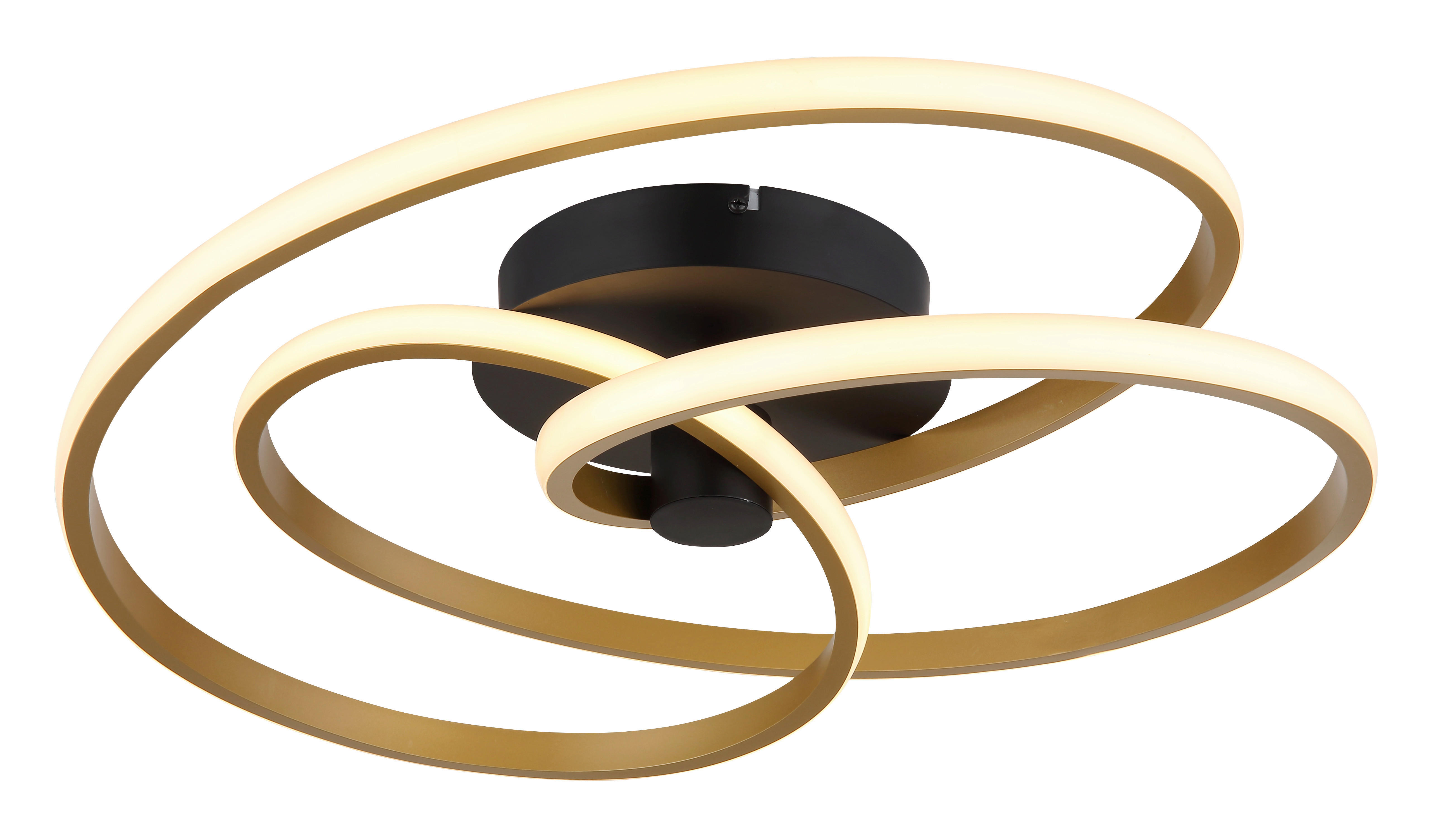 GLOBO LED-Deckenleuchte Opal gold schwarz Metall Kunststoff Aluminium H/D: ca. 16x50 cm GLYXAR - gold/schwarz (50,00/16,00cm) - GLOBO