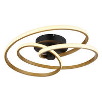 GLOBO LED-Deckenleuchte Opal gold schwarz Metall Kunststoff Aluminium H/D: ca. 16x50 cm GLYXAR - gold/schwarz (50,00/16,00cm) - GLOBO