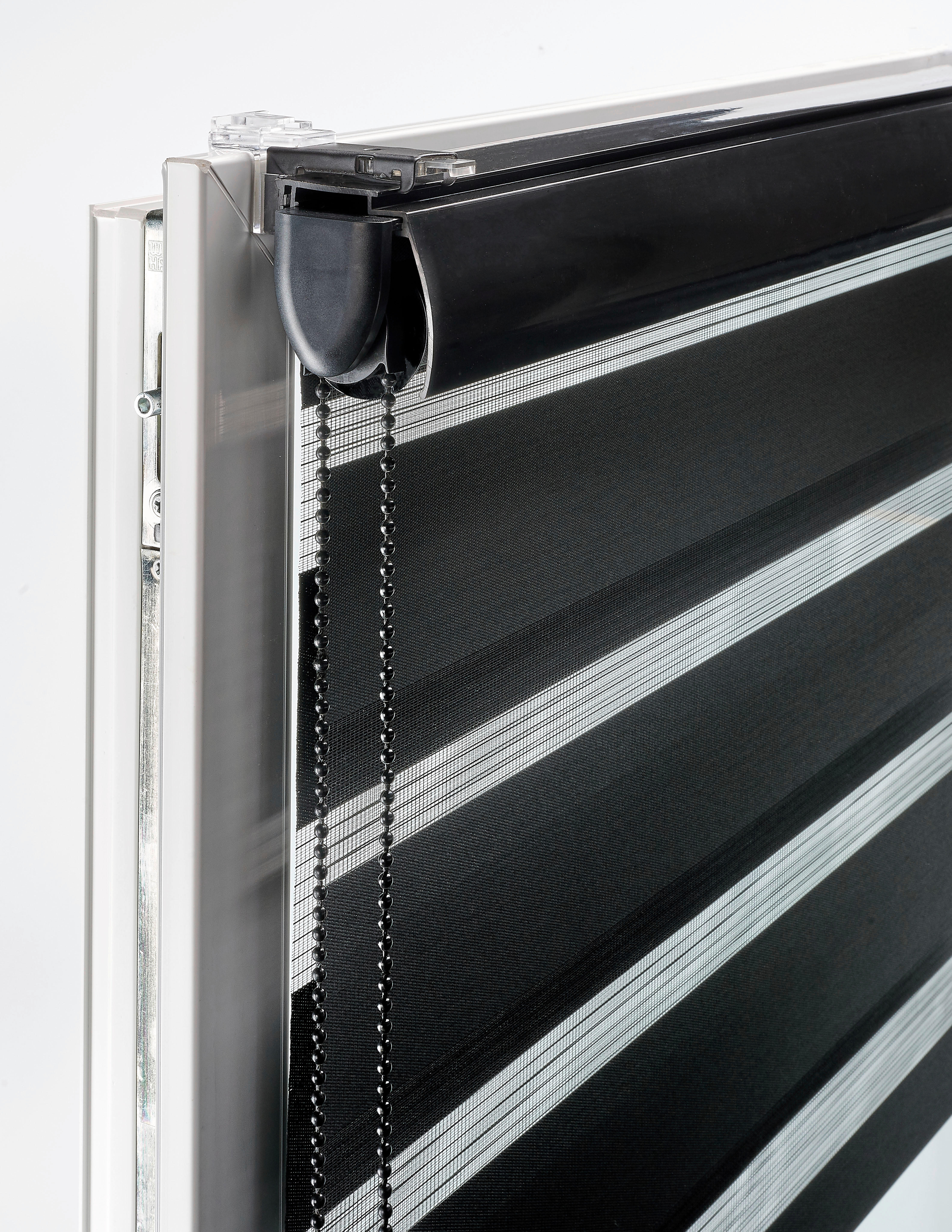 Thumbnail - Boviva Doppelrollo mit Blende Black schwarz B/L: ca. 45x160 cm