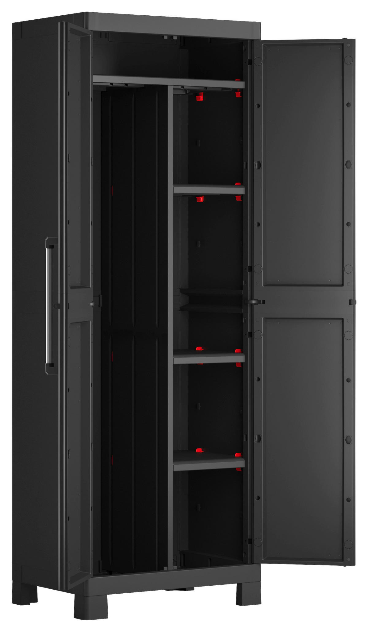 Keter Kunststoffschrank Detroit schwarz Kunststoff B/H/T: ca. 65x182x45 cm Detroit - schwarz (65,00/182,00/45,00cm) - Keter