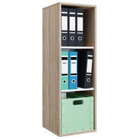 Regal Lona I Eiche Sonoma Nachbildung weiß B/H/T: ca. 35x110x37 cm Lona I - Eiche/weiß (35,00/110,00/37,00cm) - VCM Möbel