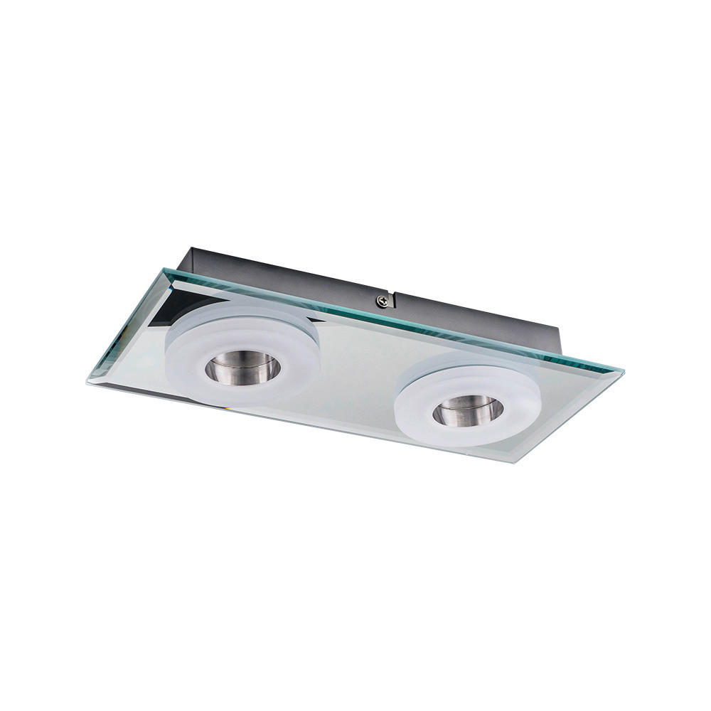 SPOT Light Deckenleuchte 9030228 Chrom klar Metall Glas B/H/L: ca. 30x5x13 cm 2 Brennstellen