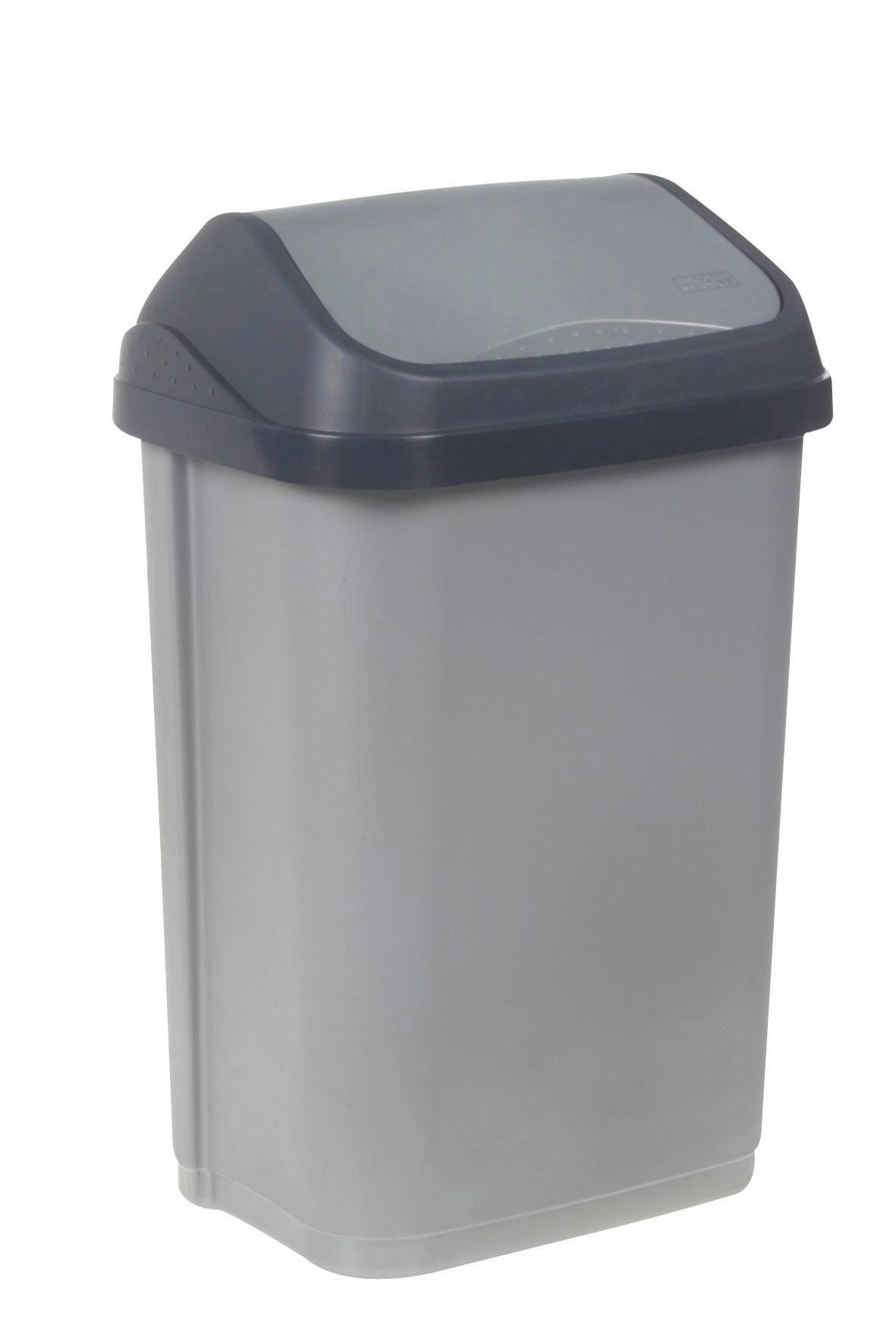 keeeper Abfalleimer silber B/H/L: ca. 33,5x53,5x25,5 cm Abfalleimer_Swing-Bin 25l - anthrazit/silber (25,50/33,50/53,50cm) - keeeper