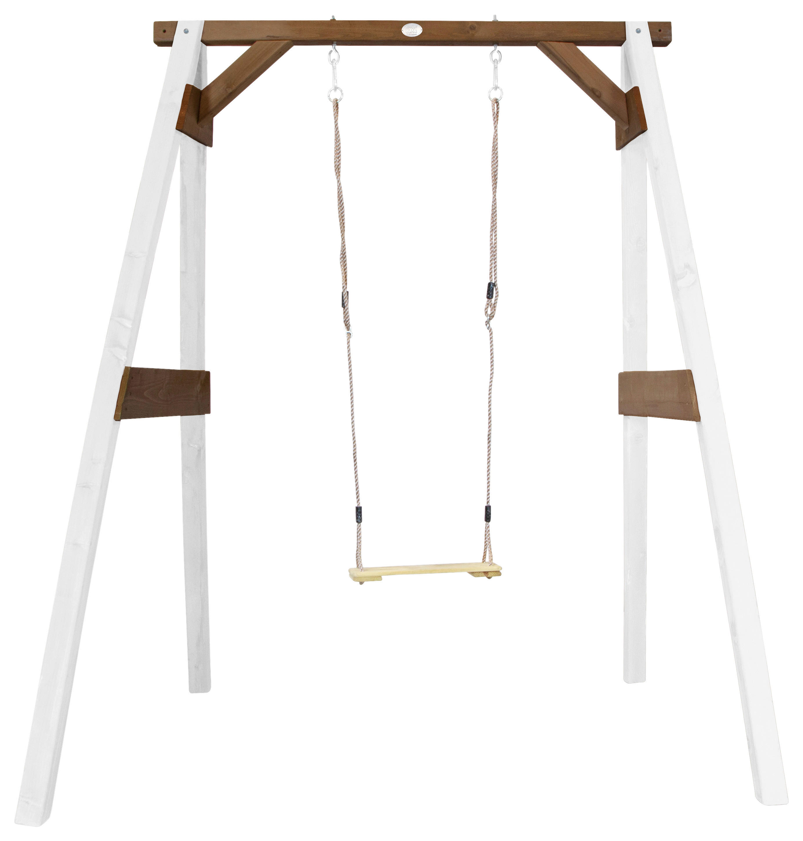 AXI Einzelschaukel weiß B/H/L: ca. 160x181x207 cm Einzelschaukel - braun/weiß (207,00/160,00/181,00cm) - AXI