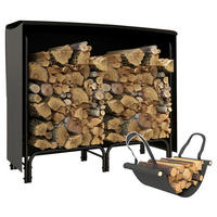 Outsunny Kaminholzregal schwarz B/H/L: ca. 36x99x120 cm Kaminholzregal - schwarz (120,00/36,00/99,00cm) - Outsunny