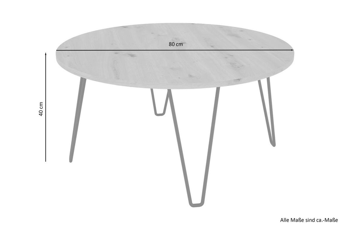 Couchtisch FLAIR Eiche Old Wood Nachbildung schwarz pulverbeschichtet FLAIR - Eiche/schwarz - byLIVING