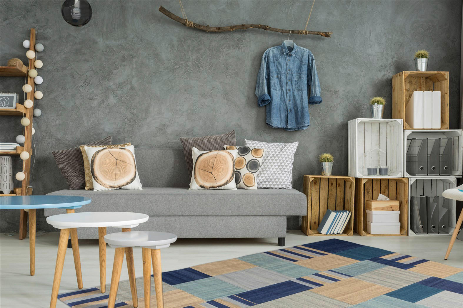 Thumbnail - Kayoom Kurzflorteppich Radical 310 blau B/L: ca. 160x230 cm