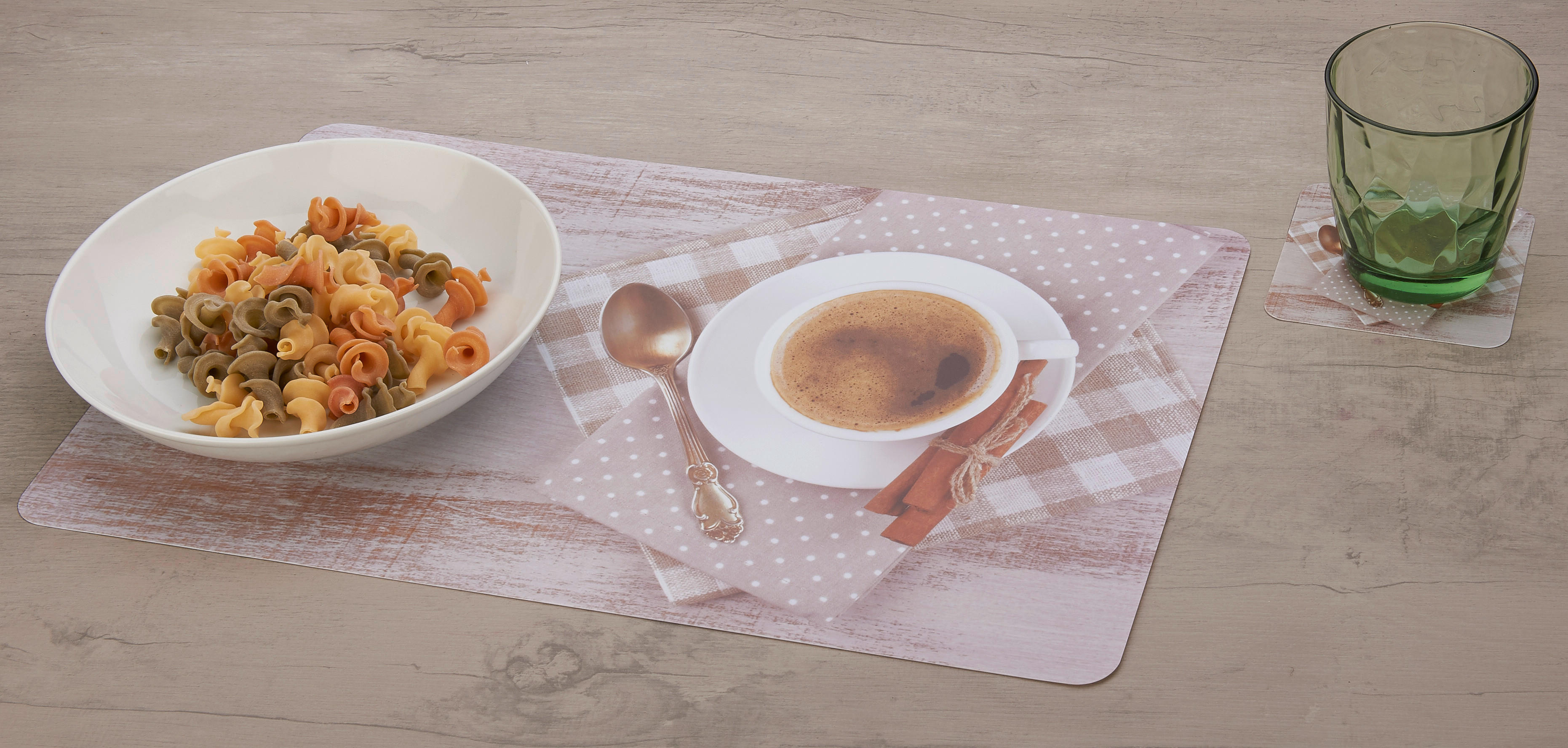 Platzmattenset braun Kunststoff B/L: ca. 28x44 cm Platzmatte_Coffee-Cup - braun (28,00/44,00cm)
