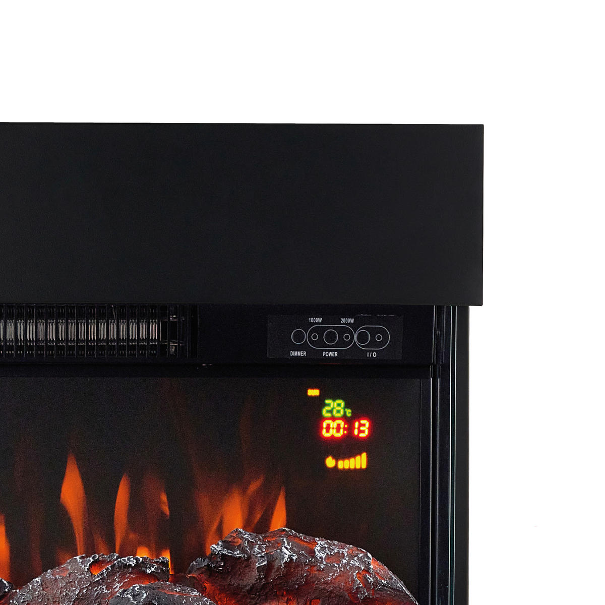 KAMINIO Elektrischer-Kamin HENRI schwarz Metall B/H/T: ca. 48x75x21,7 cm ca. 2000 W HENRI - schwarz (48,00/75,00/21,70cm) - KAMINIO