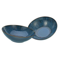 CreaTable Salatschüssel-Set Sea Breeze blau Steinzeug Sea Breeze - blau - CreaTable
