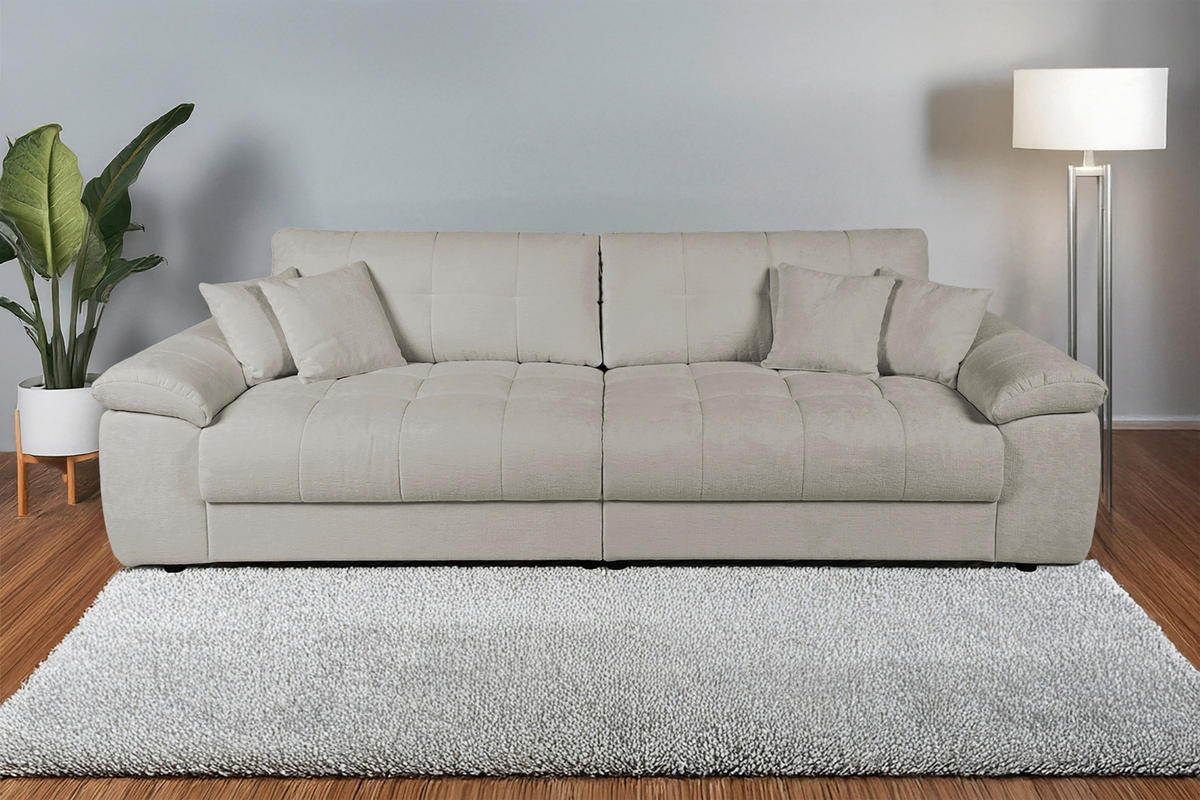 Big Sofa Tema graubraun Microfaser B/H/T: ca. 144x70x183 cm Tema - schwarz/graubraun (144,00/70,00/183,00cm)