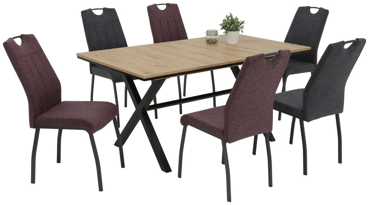 Stuhl 4er Set ELIF III anthrazit grau Microfaser Metall B/H/T: ca. 44x96x64 cm 4er Set ELIF III - anthrazit/grau (44,00/96,00/64,00cm) - Hela