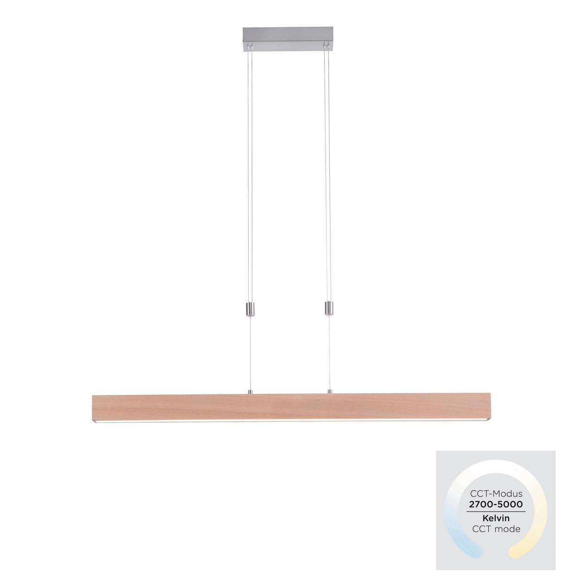 Just Light LED-Pendelleuchte AMANDA 11420-78 natur Aluminium B/H/T: ca. 110x160x5 cm 1.0 Brennstellen AMANDA - natur (110,00/160,00/5,00cm) - Just Light