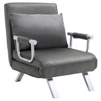 Schlafsofa 833-040 hellgrau Kunstleder B/H/T: ca. 65x80x69 cm 833-040 - hellgrau (65,00/80,00/69,00cm) - HOMCOM