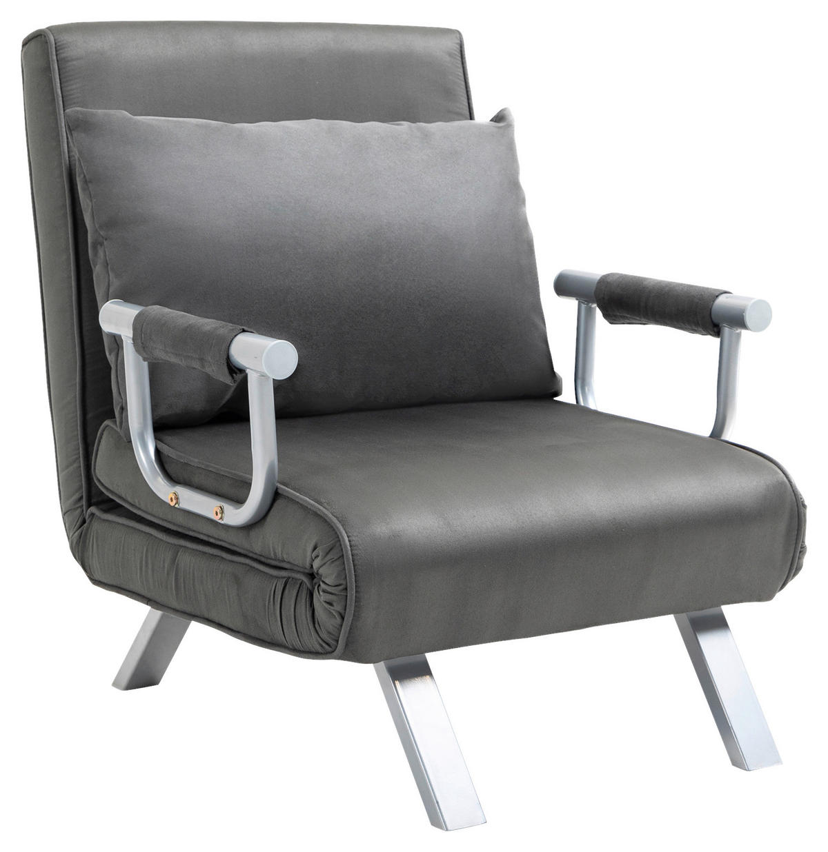 Schlafsofa 833-040 hellgrau Kunstleder B/H/T: ca. 65x80x69 cm 833-040 - hellgrau (65,00/80,00/69,00cm) - HOMCOM