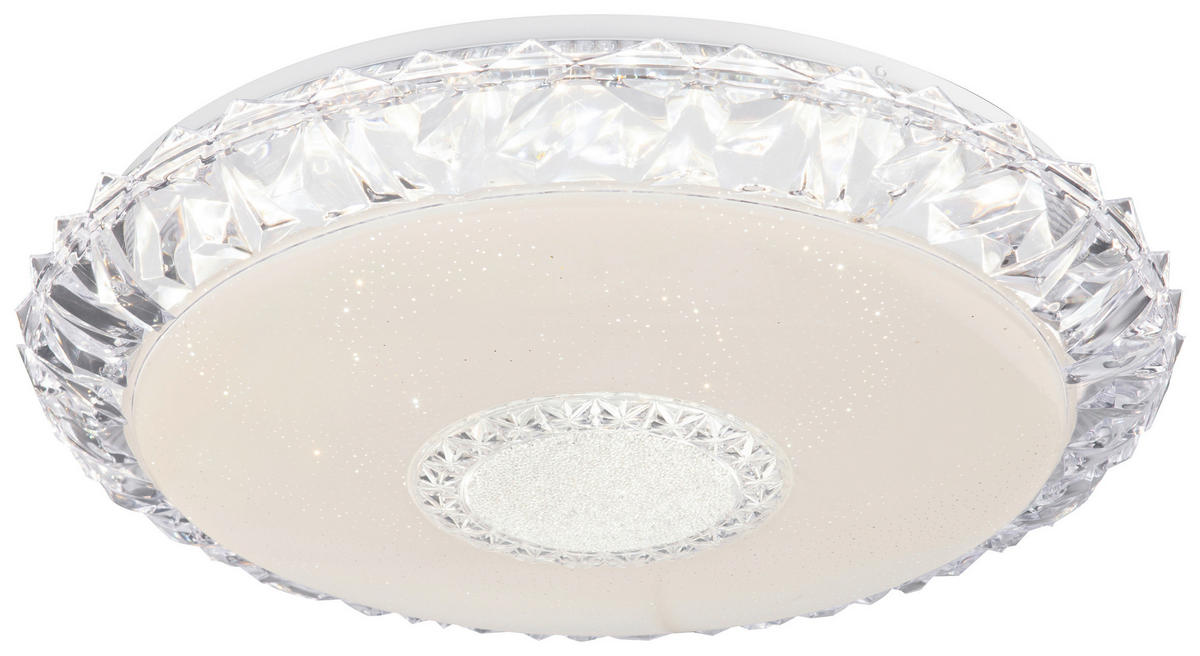 GLOBO Smarte Deckenleuchte 48413-40SH Opal Metall Glas H/D: ca. 10x50 cm Smart-Deckenleuchte_Eddie - Opal (50,00/10,00cm) - GLOBO