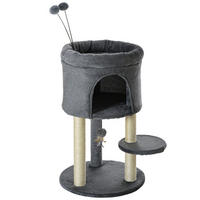 PawHut Kratzbaum grau Polyester B/H/L: ca. 44,5x73,5x44,5 cm Kratzbaum - cremeweiß/grau (44,50/44,50/73,50cm) - PawHut