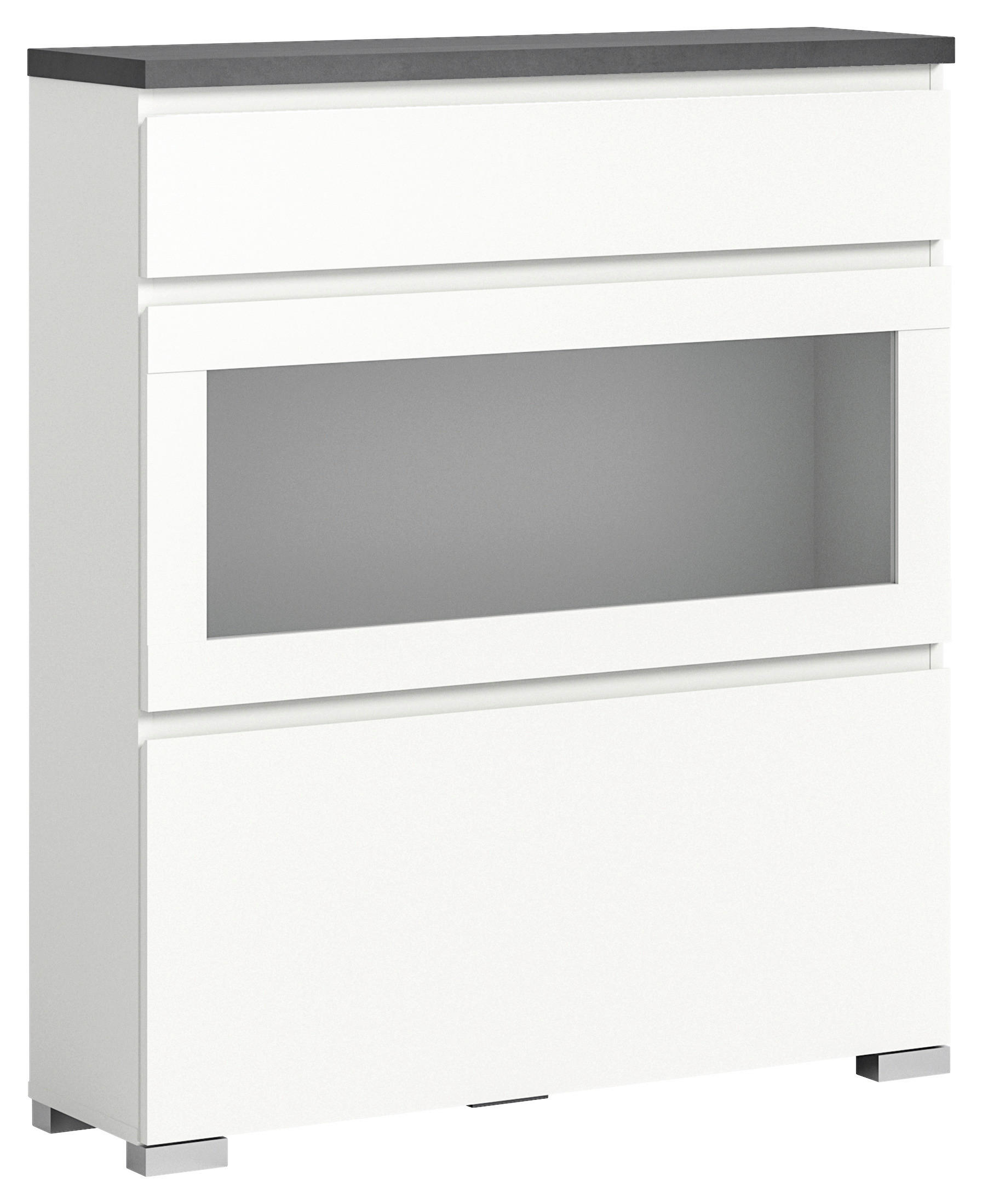 Schuhschrank Shoelove weiß grau B/H/T: ca. 95x109x27 cm Shoelove - weiß/grau (95,00/109,00/27,00cm) - xonox.home