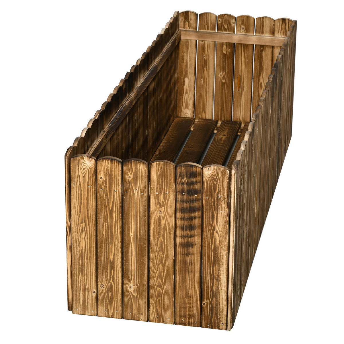 Outsunny Hochbeet mit Holzplatte natur Holz B/H/L: ca. 40x40x120 cm Hochbeet 845-108 - natur (120,00/40,00/40,00cm) - Outsunny