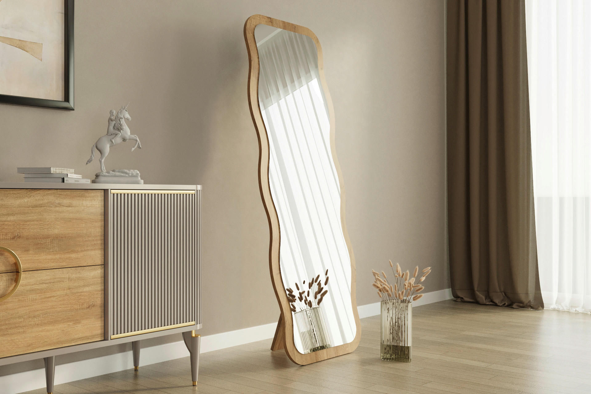 Wandspiegel Arol beige B/H/T: ca. 50x160x2,5 cm Arol - beige (50,00/160,00/2,50cm) - moebel17