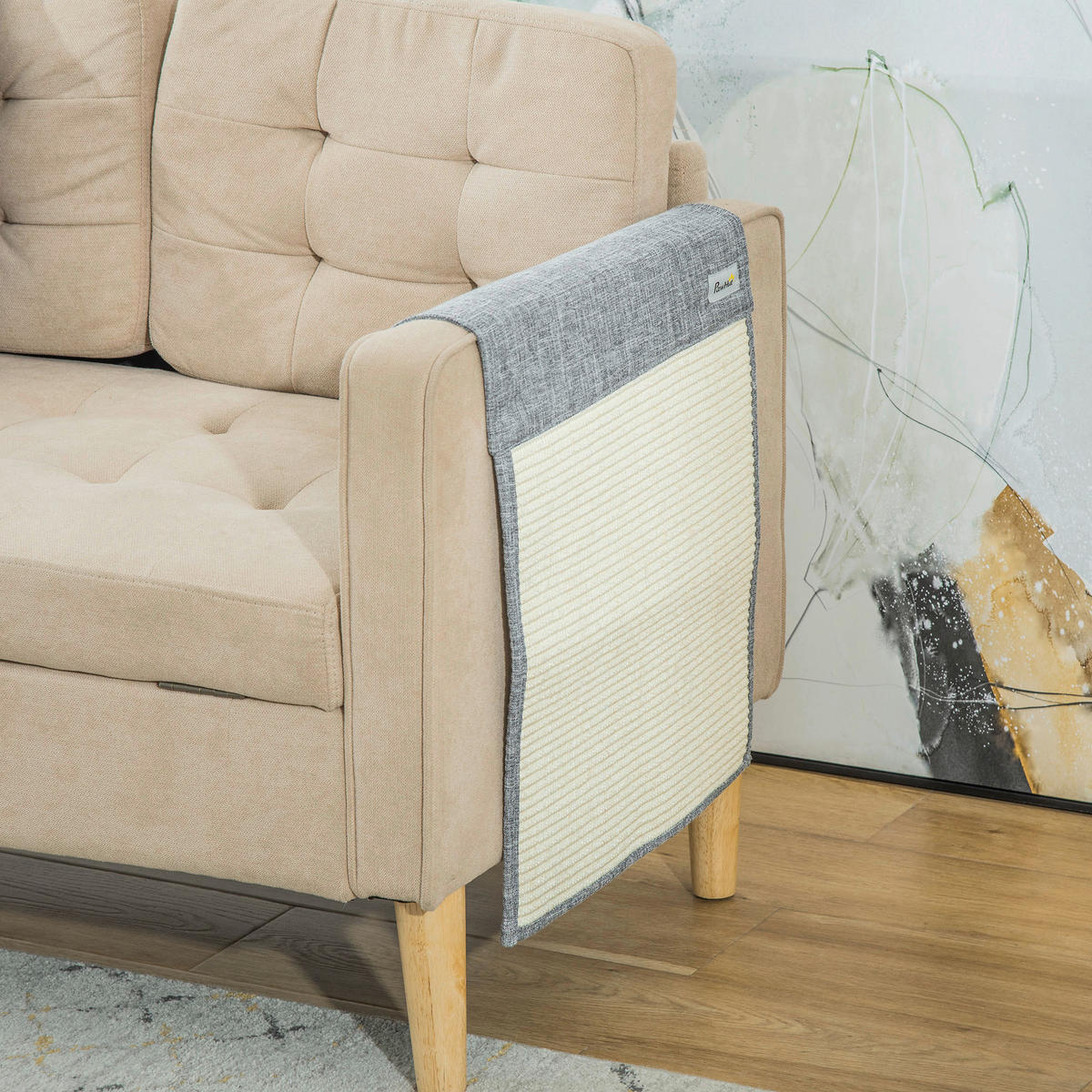 PawHut Tier-Zubehör grau Sisal B/H/L: ca. 45x130x0,3 cm Kratzebrett - grau (0,30/45,00/130,00cm) - PawHut