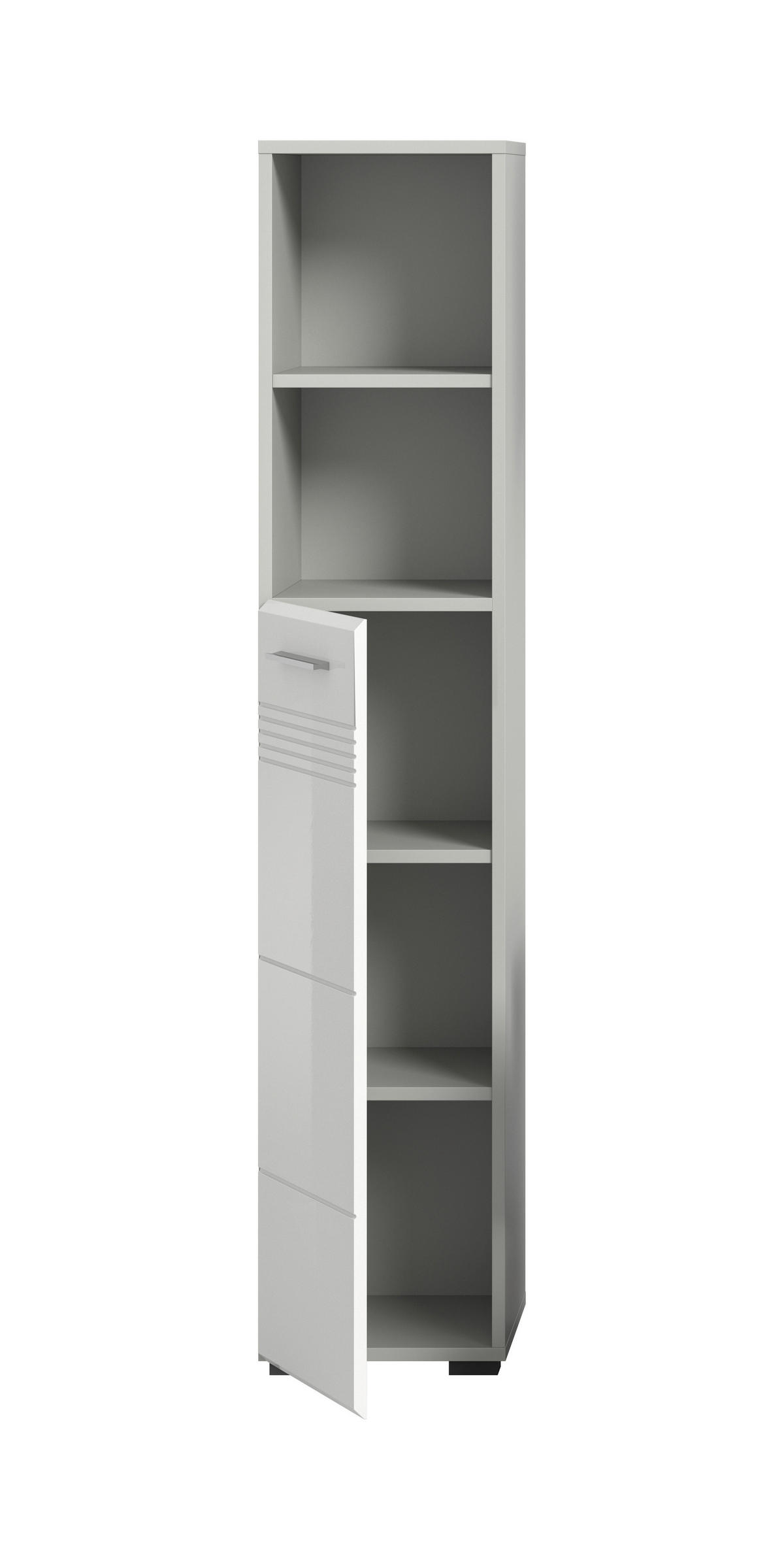 Hochschrank Copa hellgrau weiß Hochglanz B/H/T: ca. 30x150x30 cm Copa - hellgrau/weiß (30,00/150,00/30,00cm) - xonox.home