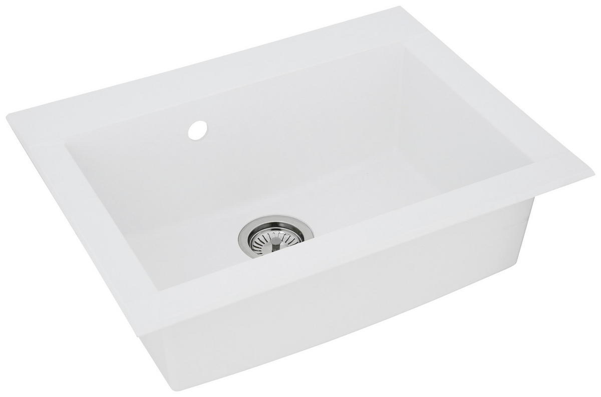 Respekta Einbauspüle Ohio 66 x 50 W weiß Mineralite B/H/T: ca. 66x21x50 cm Ohio 66 x 50 W - weiß (66,00/21,00/50,00cm) - Respekta